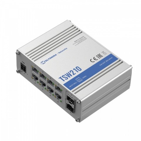 TELTONIKA Przełącznik przemysłowy TSW210 2xSFP 8xGbE TELTONIKA Przełącznik przemysłowy TSW210 2xSFP 8xGbE