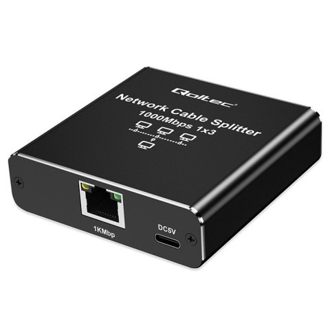 Qoltec Rozdzielacz Splitter Ethernet mini SWITCH 1x3 RJ45 | 1000Mb/s | USB-C | Aluminium Qoltec Rozdzielacz Splitter Ethernet mini SWITCH 1x3 RJ45 | 1000Mb/s | USB-C | Aluminium
