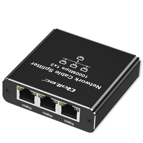 Qoltec Rozdzielacz Splitter Ethernet mini SWITCH 1x3 RJ45 | 1000Mb/s | USB-C | Aluminium Qoltec Rozdzielacz Splitter Ethernet mini SWITCH 1x3 RJ45 | 1000Mb/s | USB-C | Aluminium