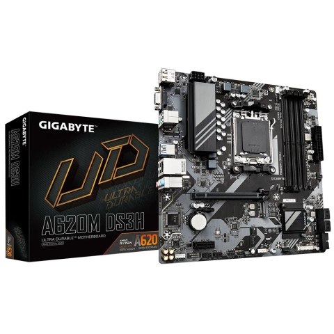 Gigabyte Płyta główna A620M DS3H AM5 4DDR5 HDMI/DP M.2 mATX Gigabyte Płyta główna A620M DS3H AM5 4DDR5 HDMI/DP M.2 mATX