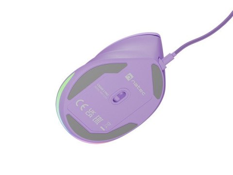 Natec Mysz wertykalna CRAKE 2 PRO 128000DPI optyczna lawendowa Natec Mysz wertykalna CRAKE 2 PRO 128000DPI optyczna lawendowa