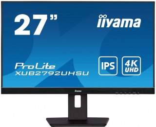 IIYAMA Monitor 27 cali XUB2792UHSU-B5 4K,IPS,DVI,DP,HDMI,PIP,250cd,USB3.0
