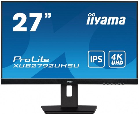 IIYAMA Monitor 27 cali XUB2792UHSU-B5 4K,IPS,DVI,DP,HDMI,PIP,250cd,USB3.0