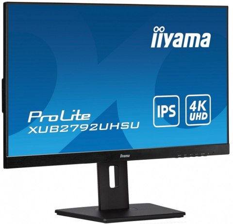 IIYAMA Monitor 27 cali XUB2792UHSU-B5 4K,IPS,DVI,DP,HDMI,PIP,250cd,USB3.0