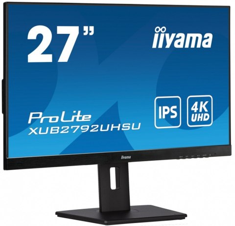 IIYAMA Monitor 27 cali XUB2792UHSU-B5 4K,IPS,DVI,DP,HDMI,PIP,250cd,USB3.0