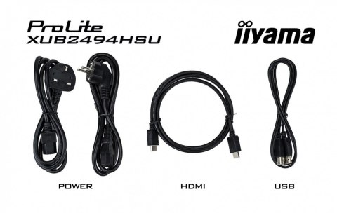IIYAMA Monitor 23.8 cala XUB2494HSU-B6 VA,FHD,HDMI,DP,100Hz,2xUSB,HAS(150mm)