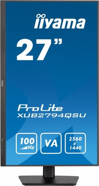IIYAMA Monitor 27 cali XUB2794QSU-B6 VA,QHD,HDMI,DP,100Hz,HAS(150mm),USB3.2