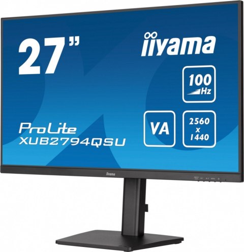IIYAMA Monitor 27 cali XUB2794QSU-B6 VA,QHD,HDMI,DP,100Hz,HAS(150mm),USB3.2