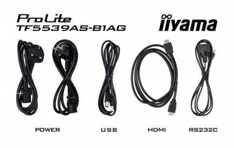 IIYAMA Monitor 55 cali TF5539AS-B1AG,IPS,4K,HDMIx2,DP,RJ45,3xUSB,2x10W, ANDROID,24/7,IP65