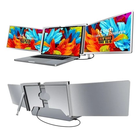 Extralink Przenośne monitory do laptopa Smart Life S400 14 cali, 2 monitory, IPS, 1080p Full HD Extralink Przenośne monitory do laptopa Smart Life S400 14 cali, 2 monitory, IPS, 1080p Full HD
