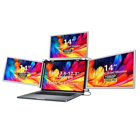 Extralink Przenośne monitory do laptopa Smart Life S680 14 cali, 3 monitory IPS, 1080p Full HD Extralink Przenośne monitory do laptopa Smart Life S680 14 cali, 3 monitory IPS, 1080p Full HD