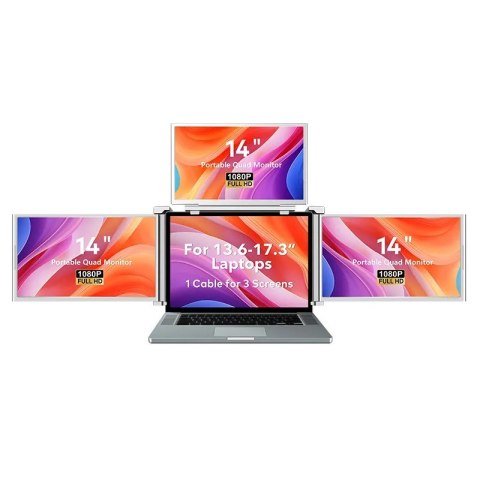 Extralink Przenośne monitory do laptopa Smart Life S680 14 cali, 3 monitory IPS, 1080p Full HD Extralink Przenośne monitory do laptopa Smart Life S680 14 cali, 3 monitory IPS, 1080p Full HD