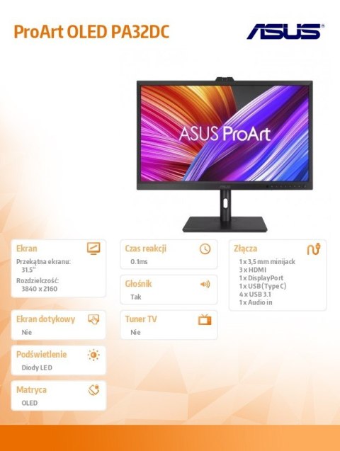 Asus Monitor 31,5 cali PA32DC