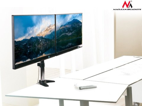 Maclean Uchwyt biurkowy do dwóch monitorów LCD MC-714 13-27" 8kg aluminiowy Maclean Uchwyt biurkowy do dwóch monitorów LCD MC-714 13-27" 8kg aluminiowy
