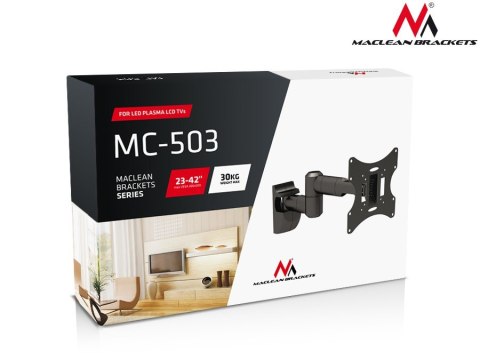 Maclean Uchwyt do monitora 23-42'' 30 kg uniwersalny MC-503A S max vesa 200 srebrny Maclean Uchwyt do monitora 23-42'' 30 kg uniwersalny MC-503A S max vesa 200 srebrny