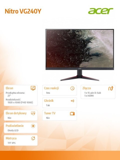 Acer Monitor 24 Nitro VG240Ybmiix Acer Monitor 24 Nitro VG240Ybmiix