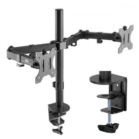 Maclean Uchwyt biurkowy na 2 monitory LCD MC-884 17-32 cale 2x8kg (max 16kg) vesa 75x75 oraz 100x100 Maclean Uchwyt biurkowy na 2 monitory LCD MC-884 17-32 cale 2x8kg (max 16kg) vesa 75x75 oraz 100x100