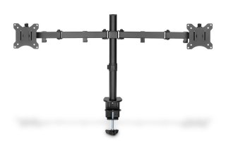 Digitus Uchwyt biurkowy podwójny z zaciskiem 2xLCD max. 32" max. Obciążenie 2x 8kg uchylno-obrotowy czarny