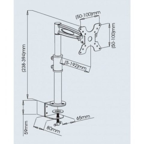 Techly Uchwyt biurkowy regulowany 13-19cali 8kg czarny Techly Uchwyt biurkowy regulowany 13-19cali 8kg czarny