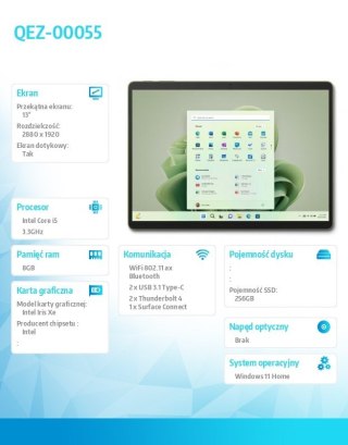 Microsoft Laptop Surface PRO9 256/i5/8 Forest QEZ-00055 PL
