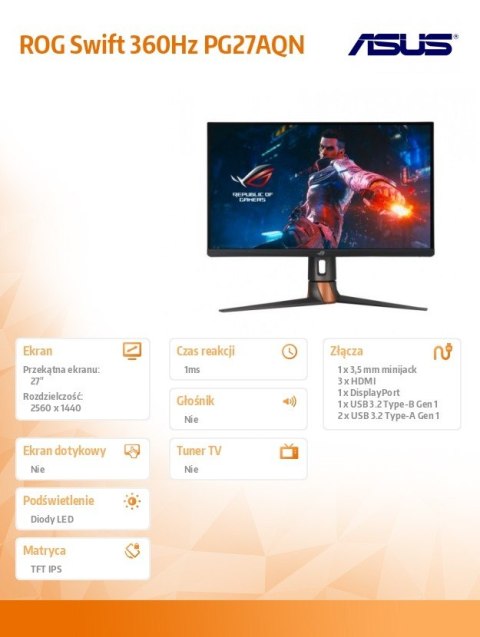 Asus Monitor 27 cali PG27AQN Asus Monitor 27 cali PG27AQN