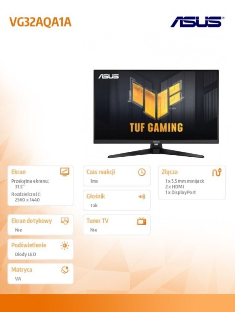 Asus Monitor 31,5 cali VG32AQA1A Asus Monitor 31,5 cali VG32AQA1A
