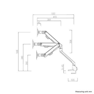 Neomounts Uchwyt biurkowy FPMA-D750DBLACK2 na 2 ekrany 10-32 cali 75x75-100x100 2-8kg h:20-51cm PIVOT 180 stopni