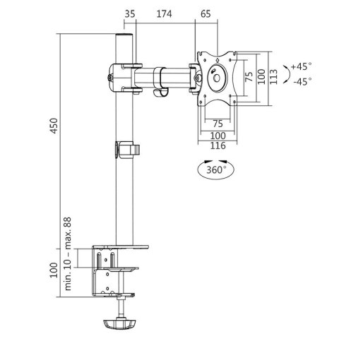 LogiLink Uchwyt do monitora VESA 13-27', max. 8kg LogiLink Uchwyt do monitora VESA 13-27', max. 8kg