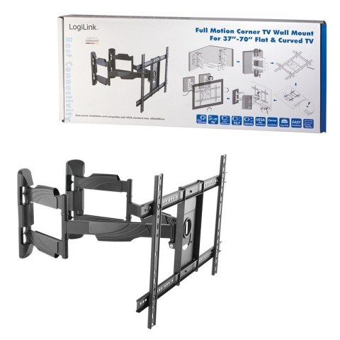 LogiLink Uchwyt ścienny, montaż narożny,37-70 cali, max.45kg LogiLink Uchwyt ścienny, montaż narożny,37-70 cali, max.45kg