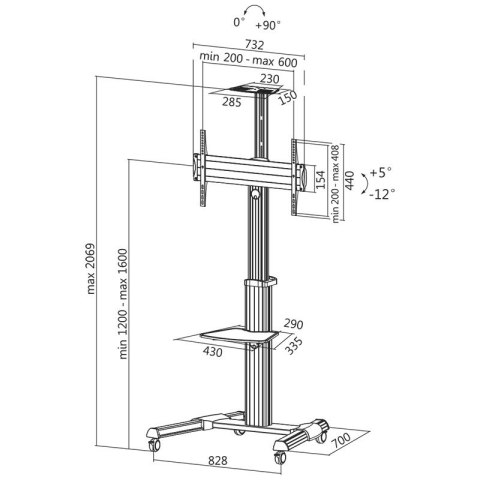 LogiLink Wózek na TV Vesa, max 50kg, 37-70cali LogiLink Wózek na TV Vesa, max 50kg, 37-70cali