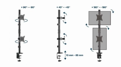 Gembird Uchwyt na 2 monitory 17-32 max. 9kg