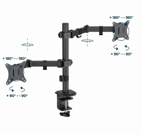 Gembird Ramię biurkowe na 2 monitory 17-32 cale 9kg Gembird Ramię biurkowe na 2 monitory 17-32 cale 9kg