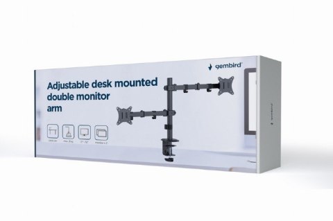 Gembird Ramię biurkowe na 2 monitory 17-32 cale 9kg Gembird Ramię biurkowe na 2 monitory 17-32 cale 9kg