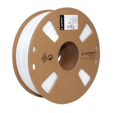 Gembird Filament drukarki 3D ABS/1.75 mm/1kg/biały Gembird Filament drukarki 3D ABS/1.75 mm/1kg/biały