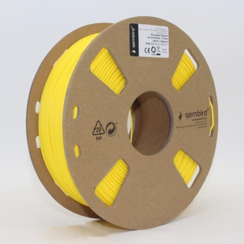 Gembird Filament drukarki 3D PLA/1.75 mm/1kg/żółty Gembird Filament drukarki 3D PLA/1.75 mm/1kg/żółty