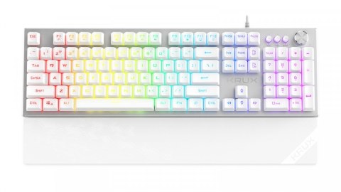 Krux Klawiatura Frost RGB srebrno-biała