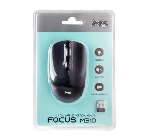 MS Mysz bezprzewodowa silent click Focus M310 RF 1600 DPI 4P akumulator czarna MS Mysz bezprzewodowa silent click Focus M310 RF 1600 DPI 4P akumulator czarna