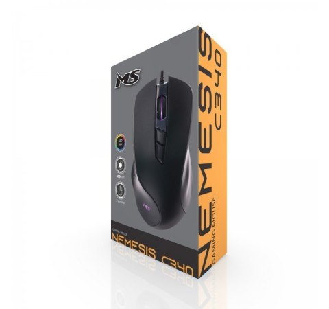 MS Mysz gamingowa przewodowa Nemesis C340 4000 DPI RGB LED programowalne przyciski czarna MS Mysz gamingowa przewodowa Nemesis C340 4000 DPI RGB LED programowalne przyciski czarna
