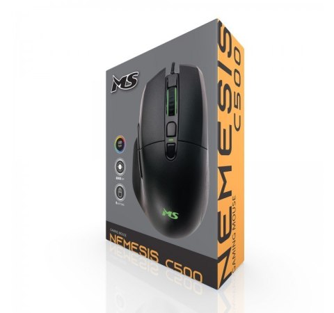MS Mysz gamingowa przewodowa Nemesis C500 8000 DPI RGB LED czarna MS Mysz gamingowa przewodowa Nemesis C500 8000 DPI RGB LED czarna