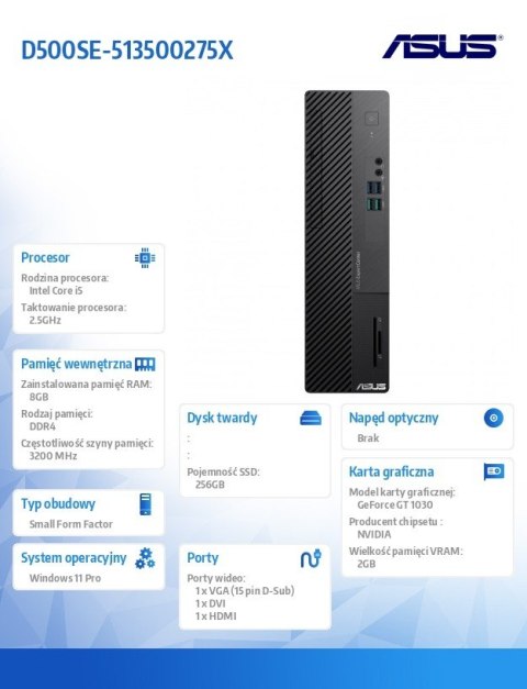 Asus Komputer ExpertCenter D5 SFF D500SE-513500275X i5 13500
