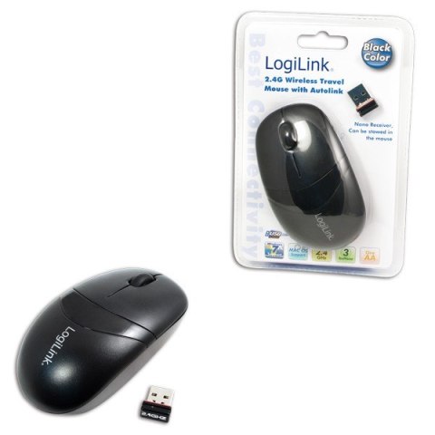 LogiLink Bezprzewodowa mysz optyczna 2.4GHz (czarna) z funkcja Autolink LogiLink Bezprzewodowa mysz optyczna 2.4GHz (czarna) z funkcja Autolink