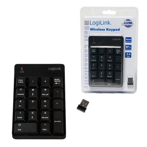LogiLink Klawiatura bezprzewodowa numeryczna, 18 klawiszy LogiLink Klawiatura bezprzewodowa numeryczna, 18 klawiszy