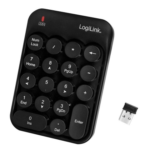 LogiLink Klawiatura bezprzewodowa numeryczna, 18 klawiszy, 2.4GHz LogiLink Klawiatura bezprzewodowa numeryczna, 18 klawiszy, 2.4GHz