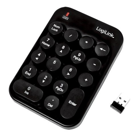 LogiLink Klawiatura bezprzewodowa numeryczna, 18 klawiszy, 2.4GHz LogiLink Klawiatura bezprzewodowa numeryczna, 18 klawiszy, 2.4GHz