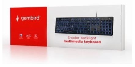 Gembird Klawiatura multimedialna podświetlana/czarna Gembird Klawiatura multimedialna podświetlana/czarna