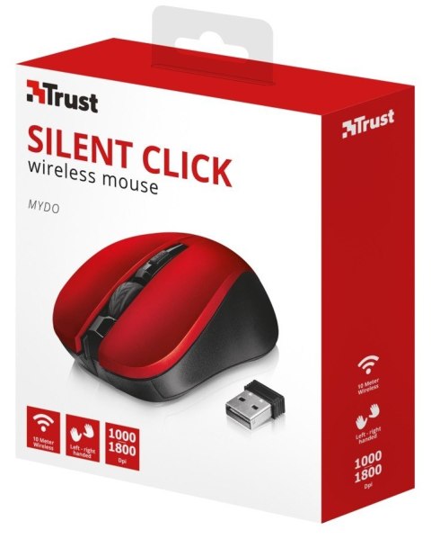 Trust Mydo Silent Click bezprzewodowa mysz czerwona Trust Mydo Silent Click bezprzewodowa mysz czerwona