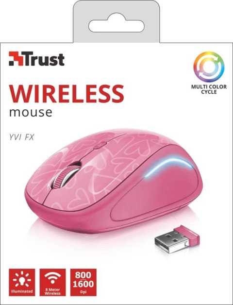 Trust Mysz bezprzewodowa YVI FX Różowa Trust Mysz bezprzewodowa YVI FX Różowa