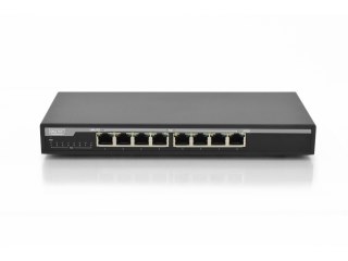Digitus Switch Gigabit Desktop 8-portowy, 8x10/100/1000Mbps PoE+ af/at 135W, Metalowa obudowa