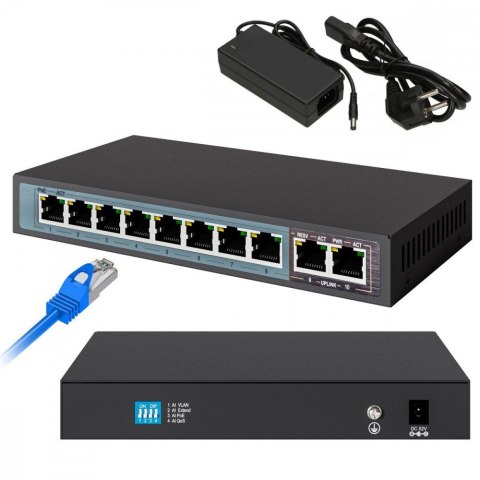 Extralink Switch Perses 8X EX-SG1008PE 10/100/1000M TX PoE AT/AF, Full Gigabit PoE