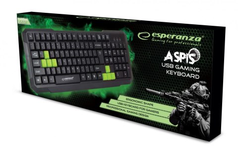 Esperanza Klawiatura przewodowa Gaming Usb Aspis Zielona Esperanza Klawiatura przewodowa Gaming Usb Aspis Zielona